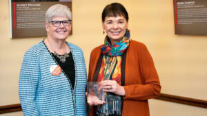 Senator Pappas heing honored at Metro State University