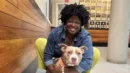 Korinne Dennis and one of her dogs.