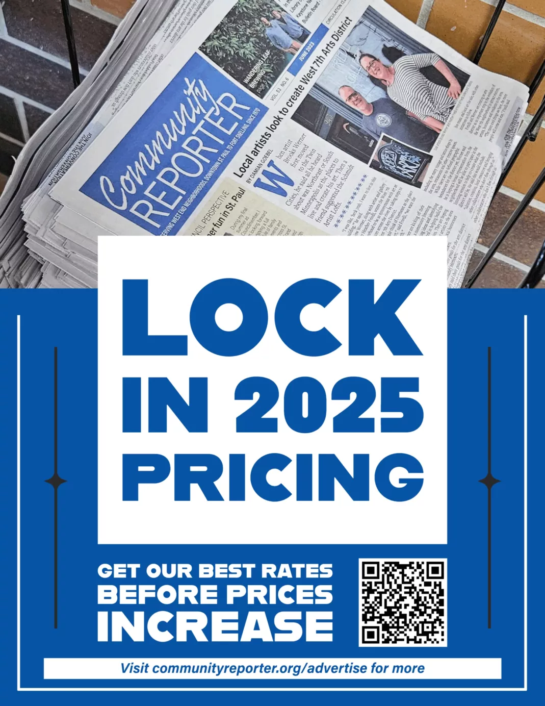 Lock in our 2025 advertising rates for all of 2026 by committing to your ads before the end of the year. Contact us to learn more.