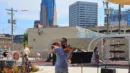 A Violinist at the newly opened Pedro Park in downtown St. Paul.