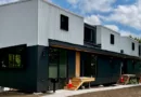 A new co-living duplex in St. Paul, where each unit will have six bedrooms and six bathrooms. Credit: MinnPost photo by Bill Lindeke