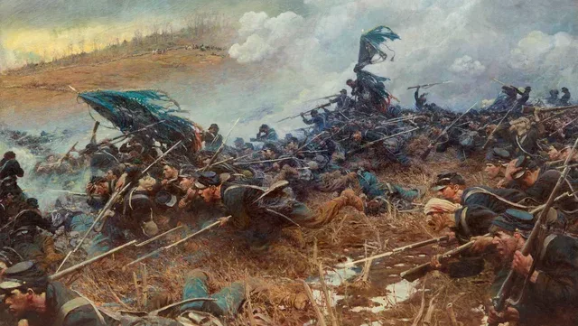 Minnesota State Capitol Civil War tour - a painting of the battle of Nashville