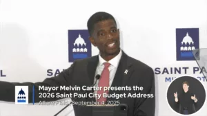 St. Paul Mayor Melvin Carter delivers his 2026 budget address on September 4, 2025.