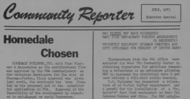 Front page of the first edition of the Community Reporter, July 1, 1971.