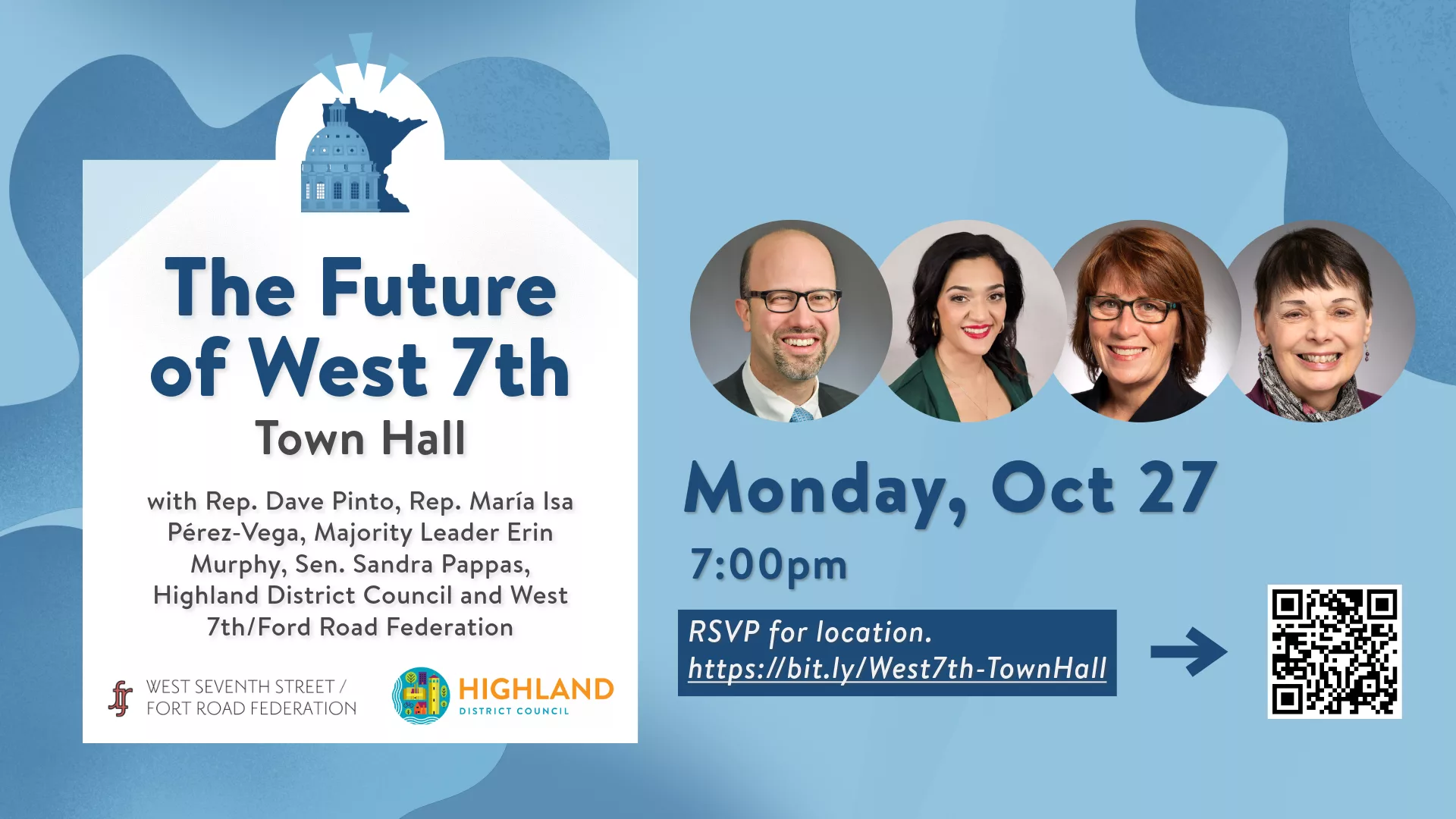 Future of West 7th Town Hall will feature Dave Pinto, Maria Isa Perez-Vega, Erin Murphy and Sandy Pappas October 27 at the North Garden Theater.