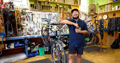 An employee repairs a bicycle at Express Bike Shop in St. Paul.