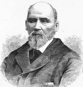 An etching of John Irvine from Oakland Cemetery, St. Paul, Minn.