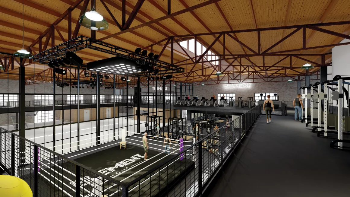 Plans for repurposing Keg & Case market presented by the developer on November 10 include a 11,000 square foot gym, an 11,000 square foot events space and a 4,000 square foot restaurant.