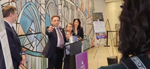 Ramsey County Commissioner Rafael Ortega talks about the Building Stronger Together plan on April 14.