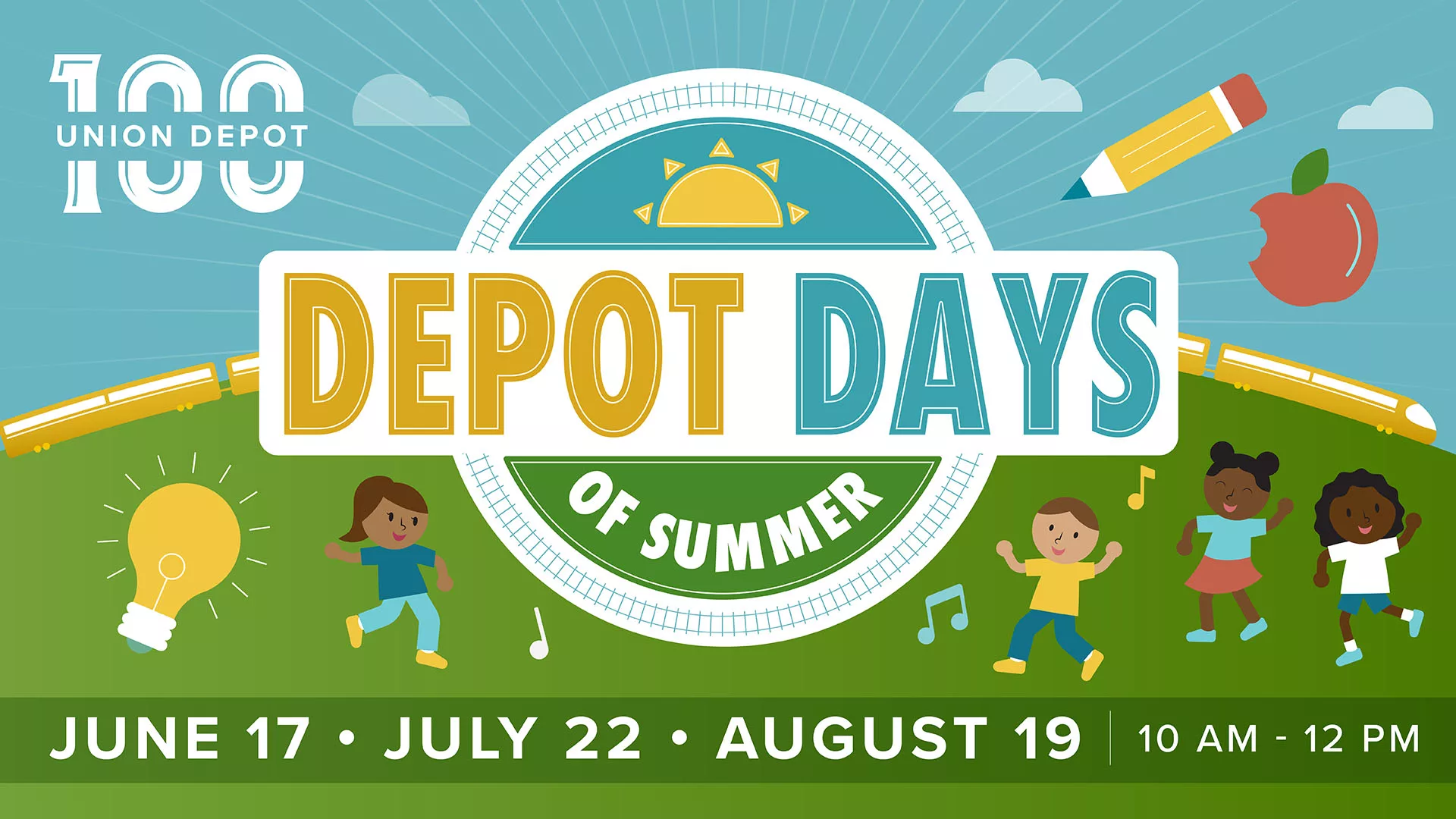Depot Days of Summer June 17, July 22 and Aug. 19, 10 a.m. to noon. Union Depot. Free.