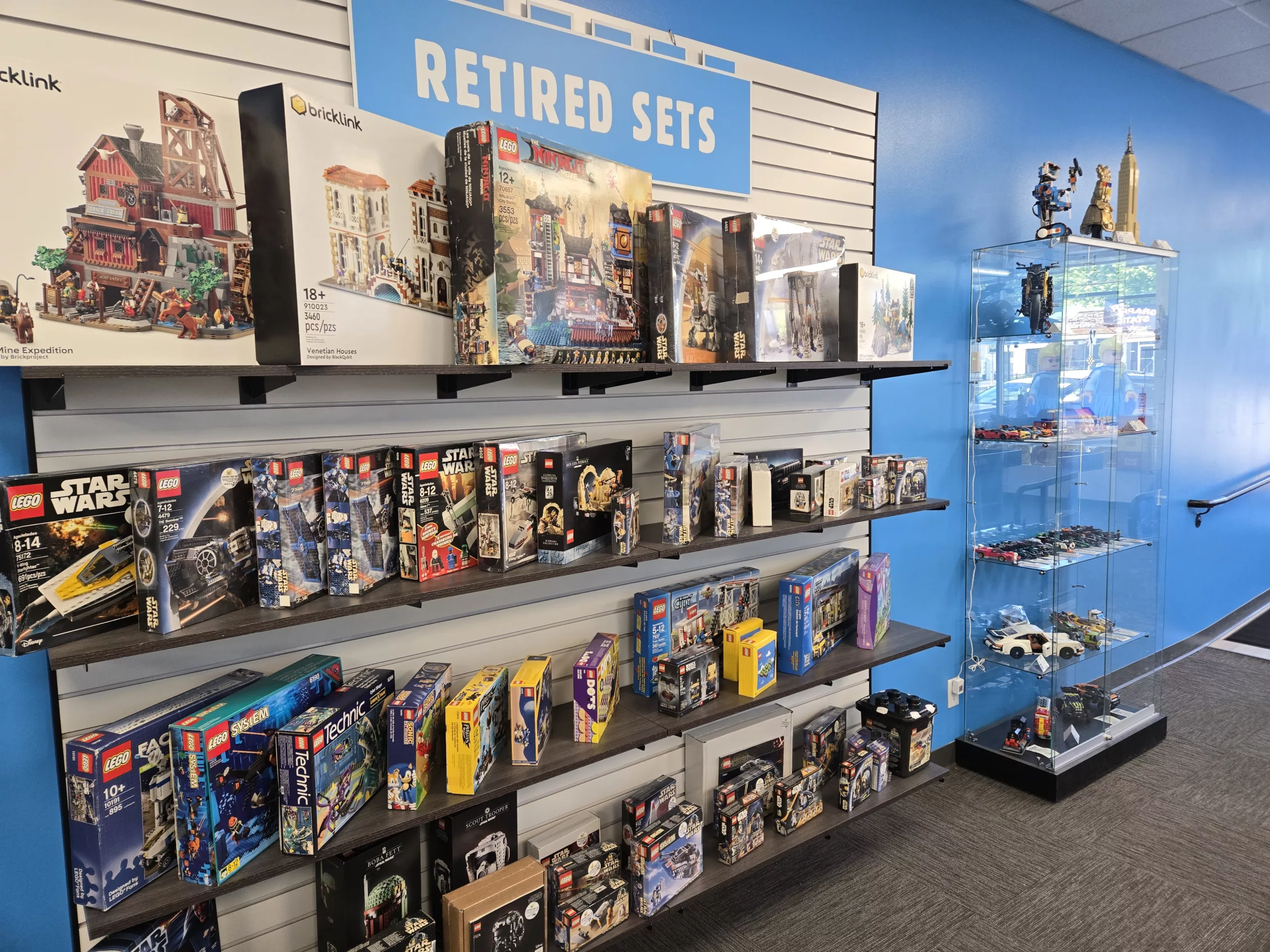 Retired Lego sets at Bricks and Minifigs in HIghland Park