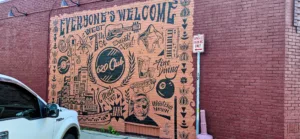 The new mural on the 620 club paid for through the Commercial Corridor funds.