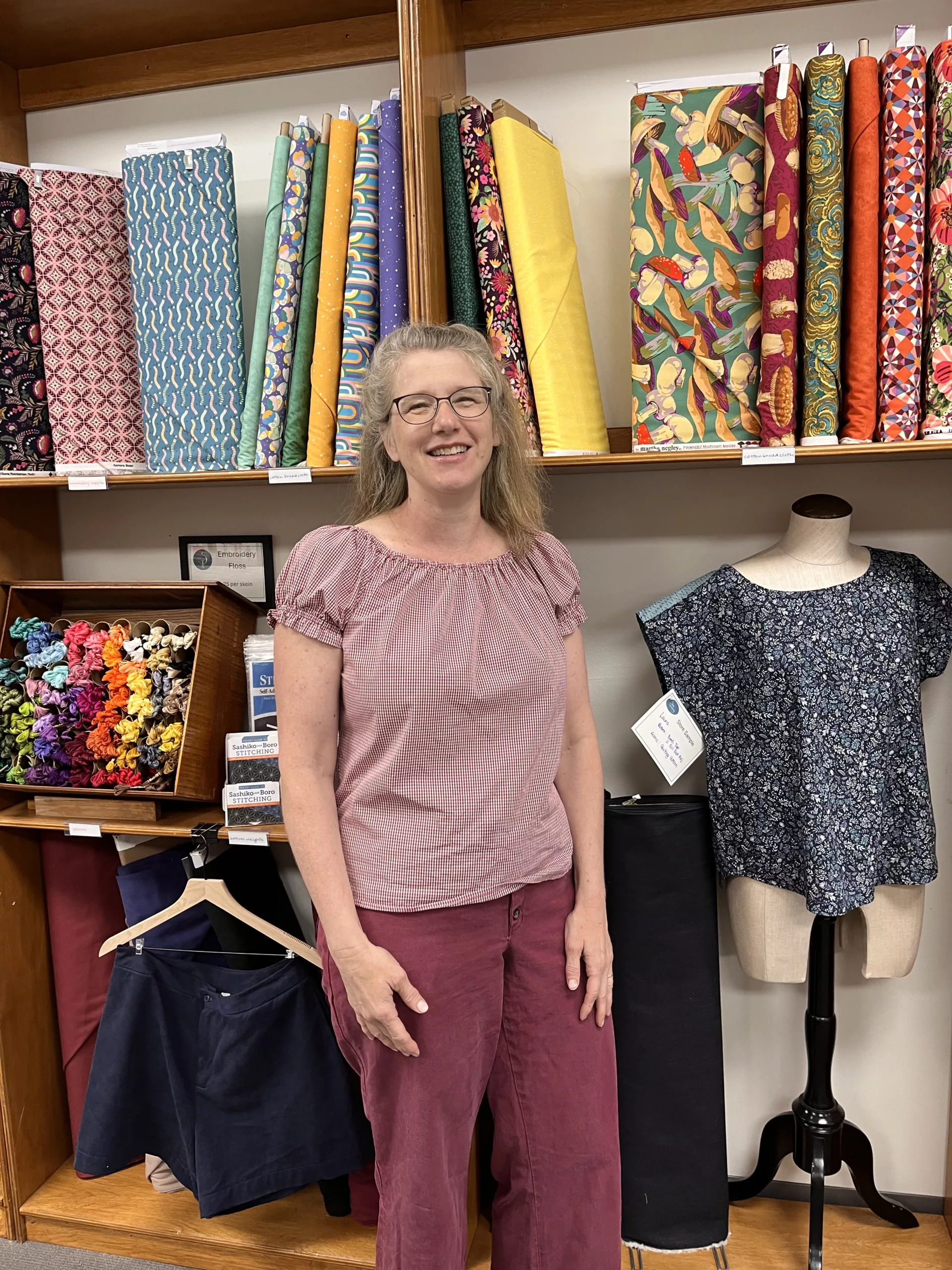 Sew Inviting owner Laura Martell Kelly has offered fabric, sewing needs and classes in Highland for 27 years.